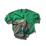 COTTON STRIPE SHIRT / V NECK