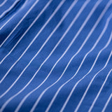 SHIRT FABRIC RUFFLE CUSHION COVER / Blue Stripe