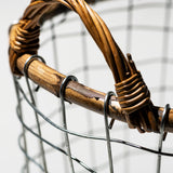 RATTAN TOP WIRE BASKET / Small