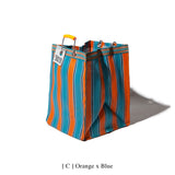 RECYCLED PLASTIC STRIPE BAG / Rectangle D26