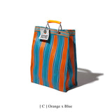 RECYCLED PLASTIC STRIPE BAG / Rectangle D15