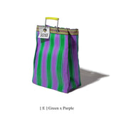RECYCLED PLASTIC STRIPE BAG / Rectangle D15